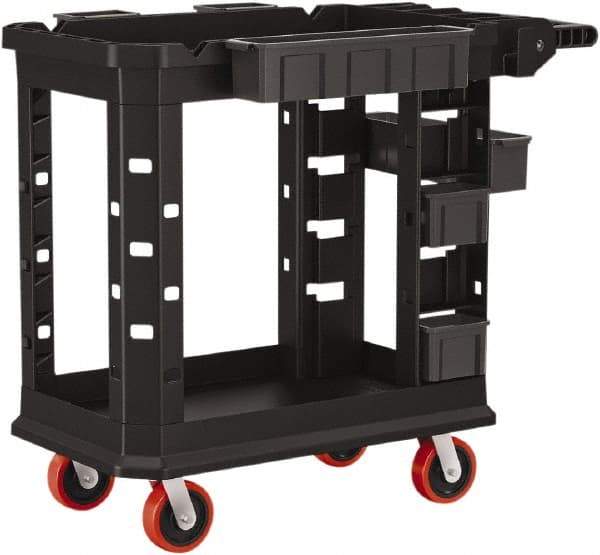 Suncast - 500 Lb Capacity, 19-1/2" Wide x 34-13/16" Long x 41-25/32" High Standard Utility Cart - 2 Shelf, Structural Foam, 4 Swivel Casters - Benchmark Tooling