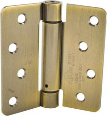 Hager - 4" Wide x 4" High Special Residential Residential Hinge - Round Edge, Steel, Antique Brass Finish - Benchmark Tooling