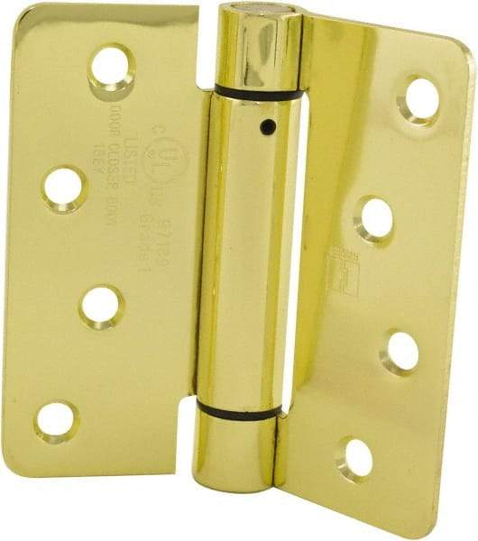 Hager - 4" Wide x 4" High Special Residential Residential Hinge - Round Edge, Steel, Bright Brass Finish - Benchmark Tooling
