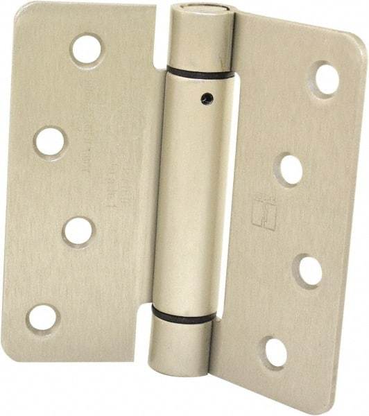 Hager - 4" Wide x 4" High Special Residential Residential Hinge - Round Edge, Steel, Satin Nickel Finish - Benchmark Tooling