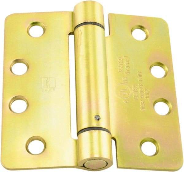 Hager - 4" Wide x 4" High Standard Weight Ball Bearing Residential Hinge - Round Edge, Steel, Zinc Finish - Benchmark Tooling