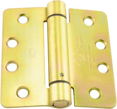 Hager - 4" Wide x 4" High Standard Weight Ball Bearing Residential Hinge - Round Edge, Steel, Zinc Finish - Benchmark Tooling