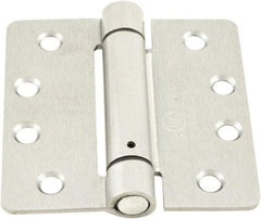 Hager - 4" Wide x 4" High Standard Weight Ball Bearing Residential Hinge - Round Edge, Steel, Satin Chrome Finish - Benchmark Tooling