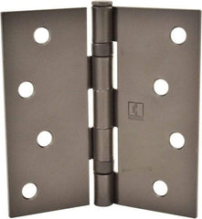 Hager - 4" Wide x 4" High Standard Weight Ball Bearing Residential Hinge - Square Edge, Steel, Matte Antique Bronze Finish - Benchmark Tooling