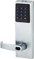 Stanley - Entry Lever Lockset for 1-3/8 to 1-3/4" Thick Doors - 2-3/8 to 2-3/4" Back Set, Brass, Satin Chrome Finish - Benchmark Tooling