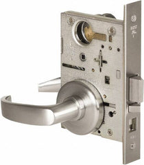 Stanley - Office Lever Lockset for 1-3/8 to 1-3/4" Thick Doors - 2-3/8 to 2-3/4" Back Set, Brass, Satin Chrome Finish - Benchmark Tooling