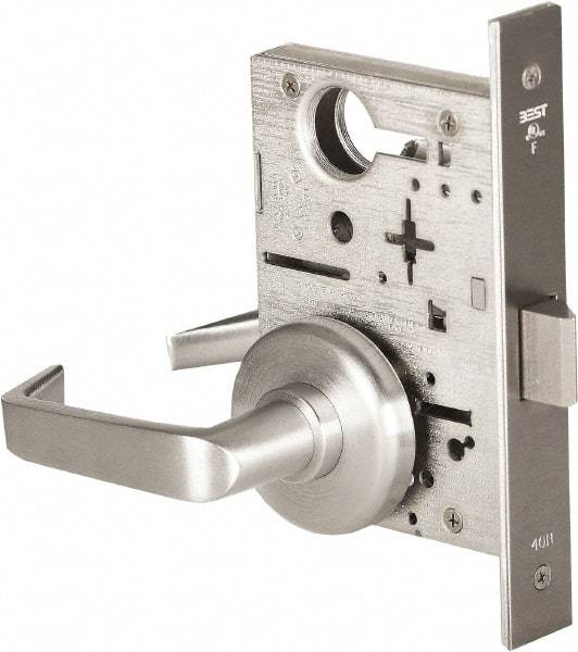 Stanley - Passage Lever Lockset for 1-3/8 to 1-3/4" Thick Doors - 2-3/8 to 2-3/4" Back Set, Brass, Satin Chrome Finish - Benchmark Tooling