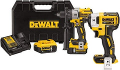 DeWALT - 20 Volt 1/2" Chuck Pistol Grip Handle Cordless Drill - 0-2000 RPM, Keyless Chuck, Reversible, 2 Lithium-Ion Batteries Included - Benchmark Tooling