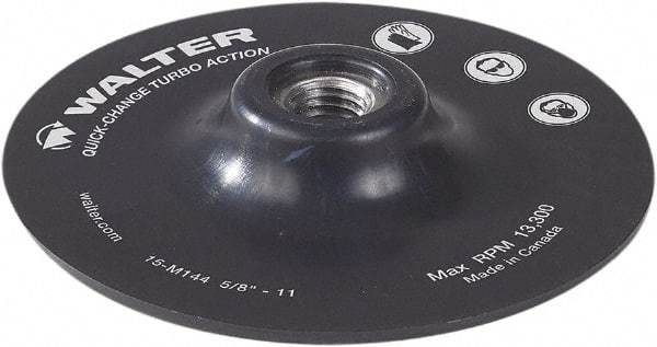 WALTER Surface Technologies - 5" Diam Quick-Change Disc Backing Pad - 12,200 RPM - Benchmark Tooling