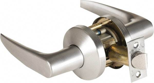 Stanley - Grade 1 Passage Lever Lockset - 2-3/4" Back Set, Zinc, Satin Chrome Finish - Benchmark Tooling