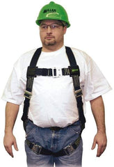 Miller - 400 Lb Capacity, Size Universal, Full Body Welders Safety Harness - Kevlar, Quick Connect Leg Strap, Quick Connect Chest Strap, Black - Benchmark Tooling