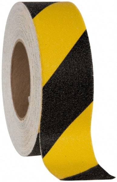 NMC - Black & Yellow Striped Anti-Slip Vinyl Tape - 2" Wide x 60' Long x 0.02" Thick, General Traffic - Benchmark Tooling