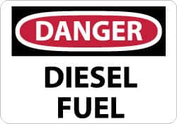 NMC - "Danger - Diesel Fuel", 10" Long x 14" Wide, Rigid Plastic Safety Sign - Rectangle, 0.05" Thick, Use for Hazardous Materials - Benchmark Tooling