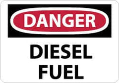 NMC - "Danger - Diesel Fuel", 10" Long x 14" Wide, Aluminum Safety Sign - Rectangle, 0.04" Thick, Use for Hazardous Materials - Benchmark Tooling