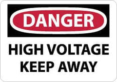 NMC - "Danger - High Voltage - Keep Away", 10" Long x 14" Wide, Aluminum Safety Sign - Rectangle, 0.04" Thick, Use for Accident Prevention - Benchmark Tooling