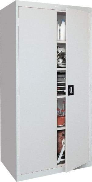 Sandusky Lee - 5 Shelf Locking Storage Cabinet - Steel, 36" Wide x 24" Deep x 78" High, Gray - Benchmark Tooling