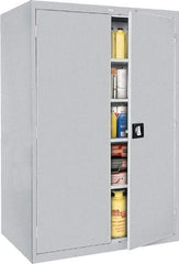 Sandusky Lee - 5 Shelf Locking Storage Cabinet - Steel, 46" Wide x 24" Deep x 72" High, Gray - Benchmark Tooling