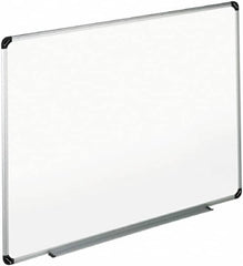 UNIVERSAL - 48" High x 72" Wide Erasable Melamine Marker Boards - Aluminum/Plastic Frame, 74.6" Deep, Includes Accessory Tray/Rail & Mounting Kit - Benchmark Tooling