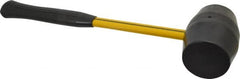 NUPLA - 2 Lb Head Rubber Mallet - 16-1/2" OAL, 16-1/4" Long Fiberglass Handle - Benchmark Tooling