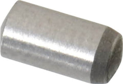 Made in USA - 3mm Diam x 6mm Pin Length 416 Stainless Steel Precision Dowel Pin - C 36-42 Hardness, 1 Beveled & 1 Rounded End - Benchmark Tooling