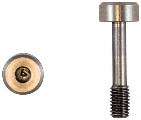 Made in USA - Slotted Drive #6-32 UNC 21/32" Length Under Head Captive Screw - 18-8 Stainless Steel, 9/32" Head Diam, 1/8" Head Height, Uncoated - Benchmark Tooling