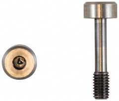 Made in USA - Slotted Drive #6-32 UNC 21/32" Length Under Head Captive Screw - 18-8 Stainless Steel, 9/32" Head Diam, 1/8" Head Height, Uncoated - Benchmark Tooling