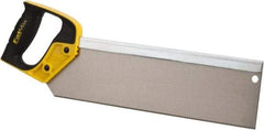 Stanley - 14" Hardened Steel Blade Back Saw - Plastic Handle, Closed Grip, 18" OAL - Benchmark Tooling