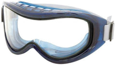 Sellstrom - Size Universal, Clear Polycarbonate Anti-Fog & Scratch Resistant Lens, Safety Goggles - Indirect Vent, Blue Plastic Frame, Over the Glass Style - Benchmark Tooling