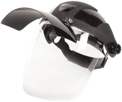 Sellstrom - Nylon Black Ratchet Adjustment, Welding Face Shield & Headgear Set - 12-1/8" Wide x 9" High x 0.06" Thick, Anti-Fog, Clear Window - Benchmark Tooling