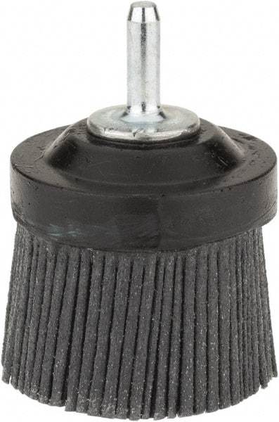 Osborn - 2" 80 Grit Silicon Carbide Crimped Disc Brush - Medium Grade, Quick Change Connector, 1-3/8" Trim Length, 1/4" Shank Diam - Benchmark Tooling