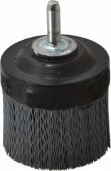 Osborn - 2" 320 Grit Silicon Carbide Crimped Disc Brush - Extra Fine Grade, Quick Change Connector, 1-3/8" Trim Length, 1/4" Shank Diam - Benchmark Tooling