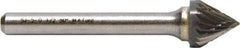M.A. Ford - 6mm Cut Diam, 6mm Shank Diam, Cone Head Single Cut Burr - Carbide, Point End, 4.8mm LOC, 50mm OAL - Benchmark Tooling