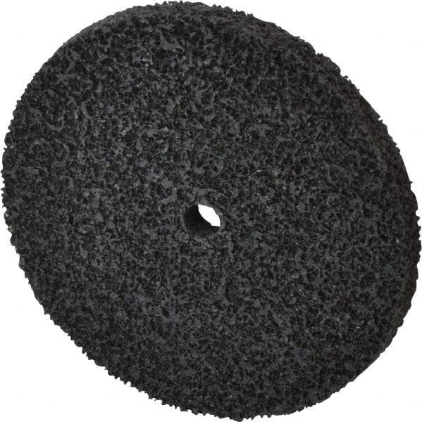 Brite Star - 3" Diam, 1/4" Face Width, 1/4" Center Hole, Fine Grade, Silicon Carbide Deburring Wheel - Unitized, Soft Density 2 Grade, 12,100 RPM - Benchmark Tooling