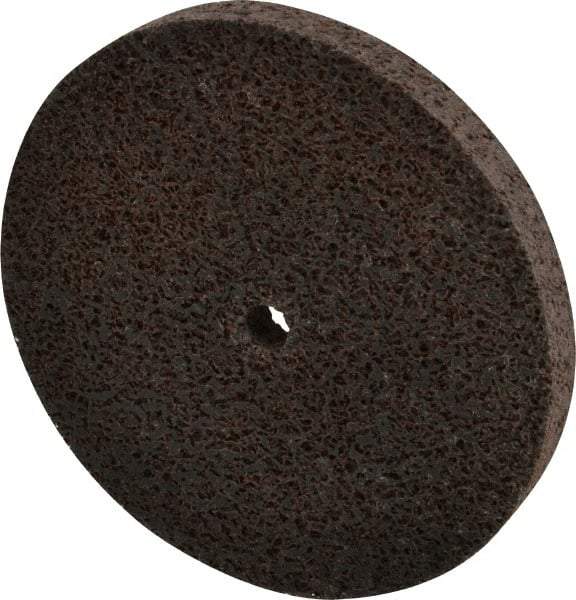Brite Star - 3" Diam, 1/4" Face Width, 1/4" Center Hole, Fine Grade, Aluminum Oxide Deburring Wheel - Unitized, Medium Density 5 Grade, 15,100 RPM - Benchmark Tooling