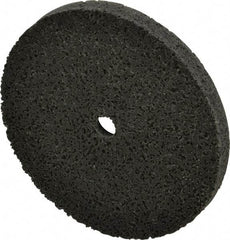 Brite Star - 3" Diam, 1/4" Face Width, 1/4" Center Hole, Fine Grade, Silicon Carbide Deburring Wheel - Unitized, Medium Density 3 Grade, 12,100 RPM - Benchmark Tooling