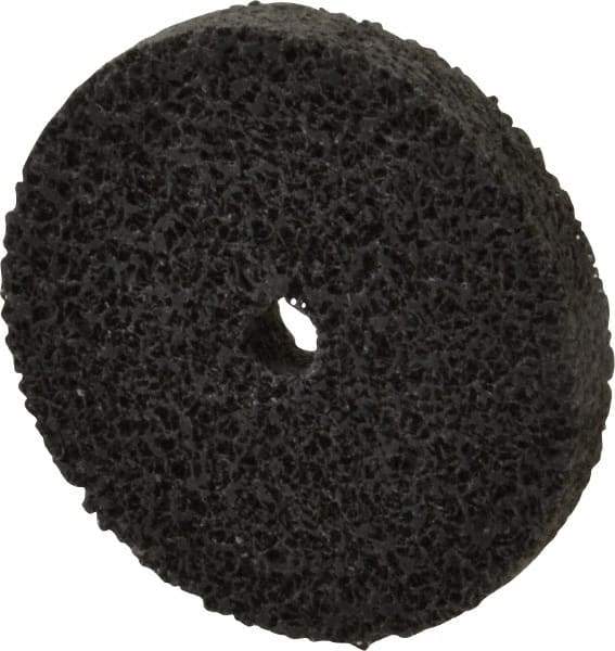 Brite Star - 2" Diam, 1/4" Face Width, 1/4" Center Hole, Fine Grade, Silicon Carbide Deburring Wheel - Unitized, Soft Density 2 Grade, 16,100 RPM - Benchmark Tooling