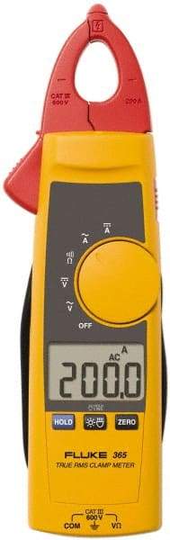 Fluke - 365, CAT III, Digital True RMS Clamp Meter with 0.7087" Detachable Jaws - 600 VAC/VDC, 200 AC/DC Amps, Measures Voltage, Current, Resistance - Benchmark Tooling