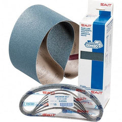 Sait - 1/2" Wide x 18" OAL, 50 FEPA Grit, Zirconia Alumina Abrasive Belt - Zirconia Alumina, Coarse, Coated, Y Weighted Cloth Backing, Wet/Dry, Series Z-H - Benchmark Tooling