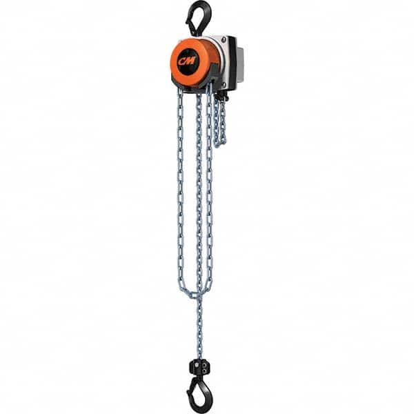 CM - 1,000 Lb Capacity, 10' Lift Height, Chain Manual Hoist - Benchmark Tooling