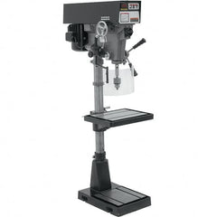 Jet - 15" Swing, Variable Speed Pulley Drill Press - Variable Speed, 1 hp, Three Phase - Benchmark Tooling