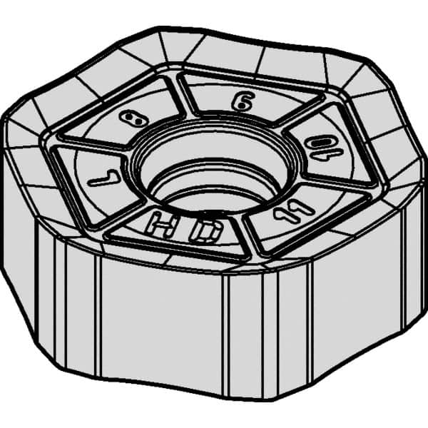 Kennametal - HNPJ53511 HD Grade KCPM40 Carbide Milling Insert - TiAlN/AlCrN Finish, 0.2142" Thick, 5/8" Inscribed Circle, 4.34mm Corner Radius - Benchmark Tooling