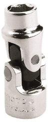 Proto - 1/4" Drive, Standard Hand Socket - 6 Points, 1-25/64" OAL, Alloy Steel, Chrome Finish - Benchmark Tooling