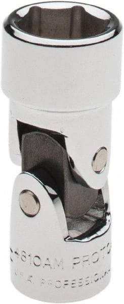 Proto - 1/4" Drive, Standard Hand Socket - 6 Points, 1-13/32" OAL, Alloy Steel, Chrome Finish - Benchmark Tooling