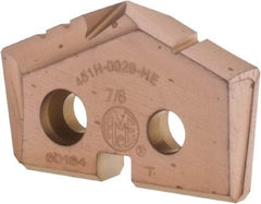 Allied Machine and Engineering - 7/8" Diam x 5/32" Thick, Seat Code 1, 132° Included Angle Spade Drill Insert - AM200 Coated, Cobalt, Grade Super Cobalt, Series GEN2 T-A - Benchmark Tooling