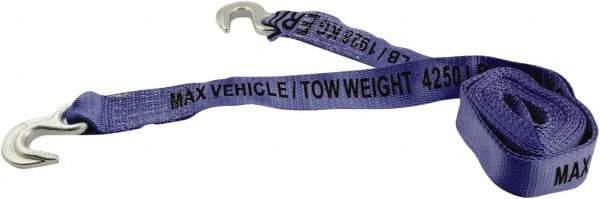 Erickson Manufacturing - 15' Long x 2" Wide, 8,500 Lb Basket Capacity, Polyester & Steel Web Sling - Blue - Benchmark Tooling