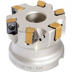 Iscar - 214.8mm Cut Diam, 60mm Arbor Hole, 7.15mm Max Depth of Cut, 45° Indexable Chamfer & Angle Face Mill - 12 Inserts, S845 SX.U 16.. Insert, Right Hand Cut, 12 Flutes, Series Helido - Benchmark Tooling