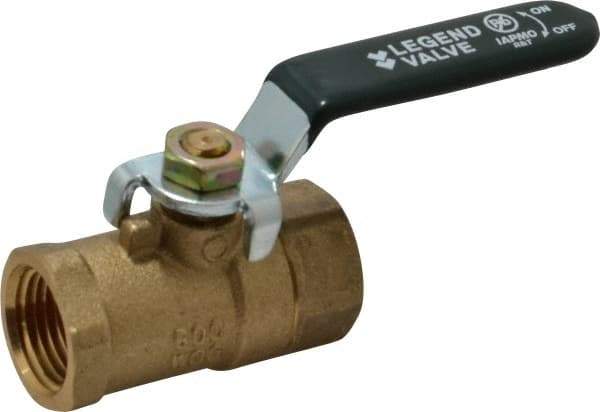 Legend Valve - 1/2" Pipe, Full Port, Brass Full Port Ball Valve - Bi-Directional, FNPT x FNPT Ends, Quarter Turn Handle, 600 WOG, 150 WSP - Benchmark Tooling
