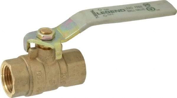 Legend Valve - 1/2" Pipe, Full Port, Brass Full Port Ball Valve - Bi-Directional, FNPT x FNPT Ends, Quarter Turn Handle, 600 WOG, 150 WSP - Benchmark Tooling