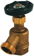 Legend Valve - 3/4" Pipe, 125 psi WOG Rating, Brass Bent Nose Garden Valve - Oval Handle, FNPT x MGHT End Connections, Use with Potable Water Applications - Benchmark Tooling