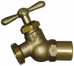 Legend Valve - 3/4" Pipe, 125 psi WOG Rating, Brass Hose Bibb, Stop Valve - T Handle, MGHT End Connections, Use with Potable Water Applications - Benchmark Tooling